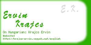 ervin krajcs business card